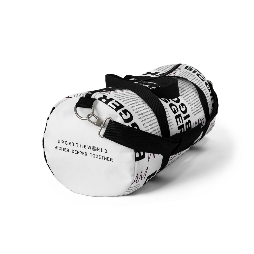 Inspiration Duffel Bag: Dream Bigger! Gym, Travel, Workout, Fitness, Motivational Gift