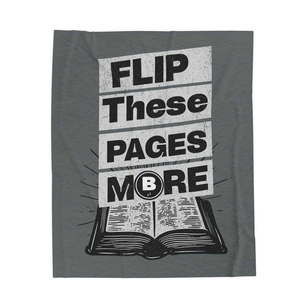 Flip These Pages More' Design- Cozy Velveteen Plush Blanket with