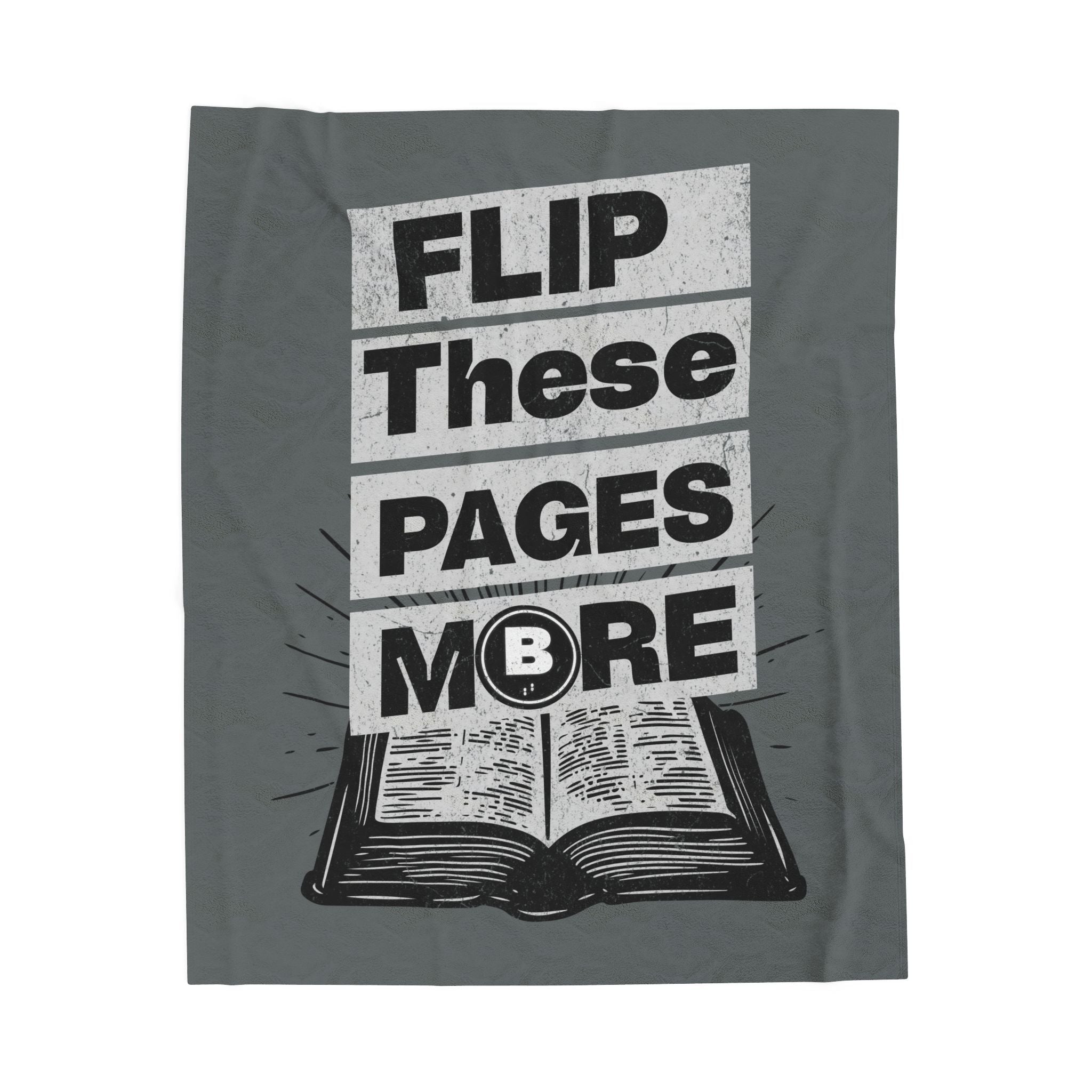 Flip These Pages More' Design- Cozy Velveteen Plush Blanket with
