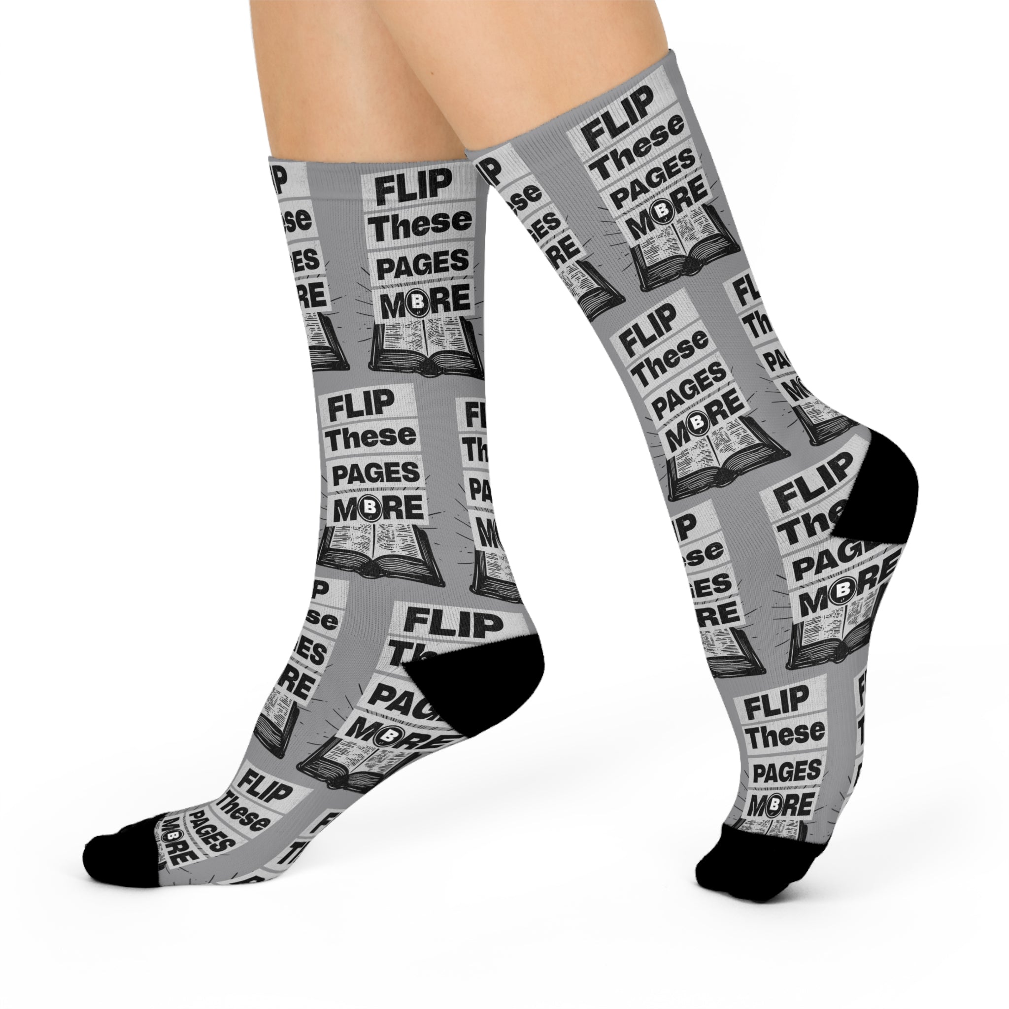 Flip These Pages Crew Socks