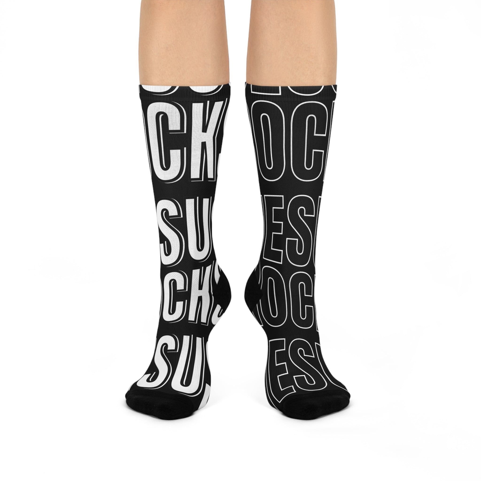 Cushioned Crew Socks - Black and White- Jesus Rocks.