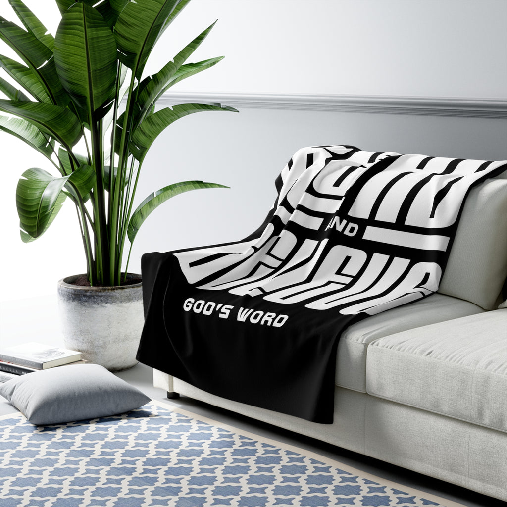 Cozy Sherpa Fleece Blanket - iRead and iBelieve God's Word - Inspirational Gift