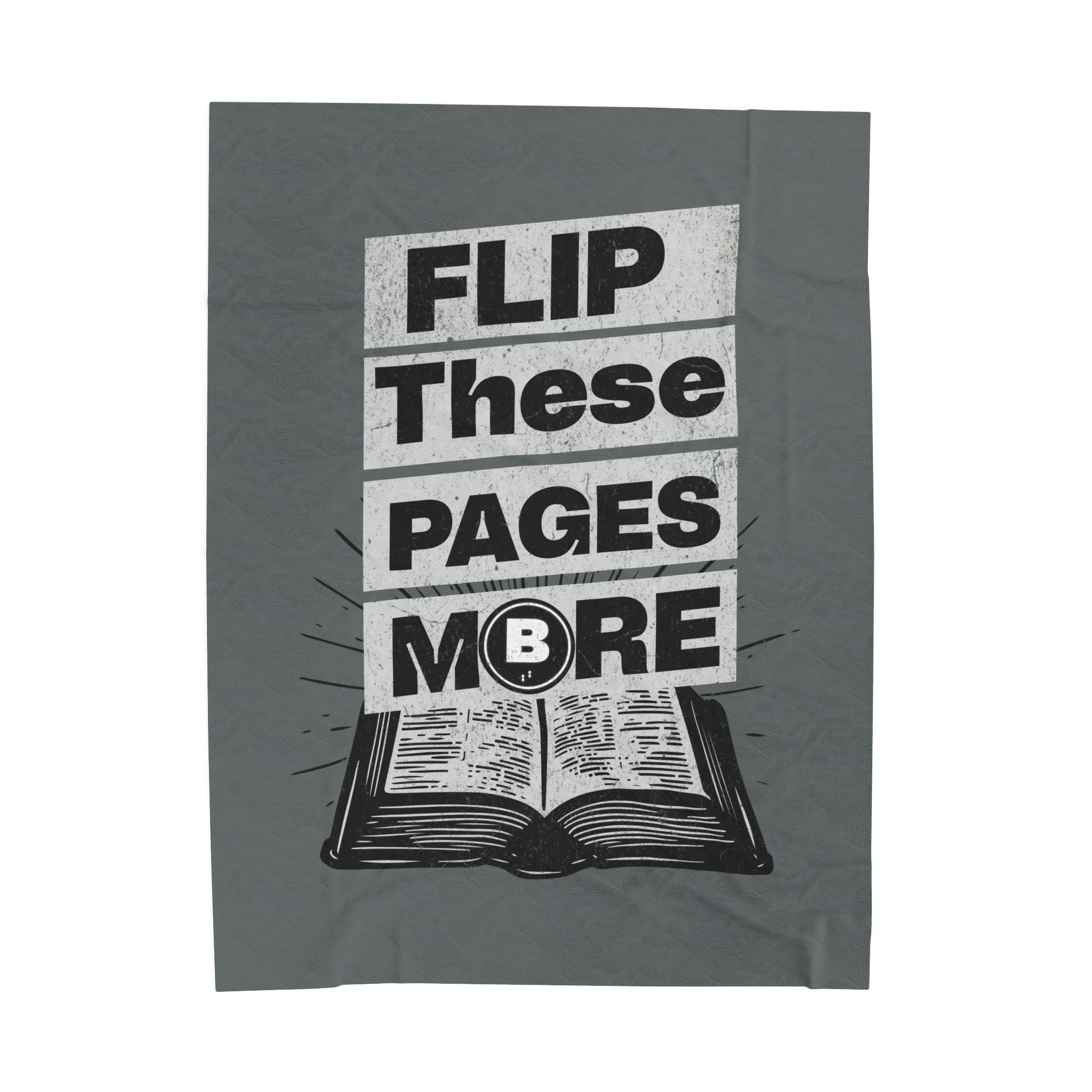Flip These Pages More' Design- Cozy Velveteen Plush Blanket with