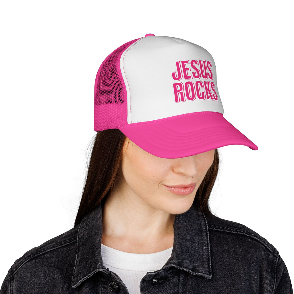 Jesus Rocks Foam Trucker hat