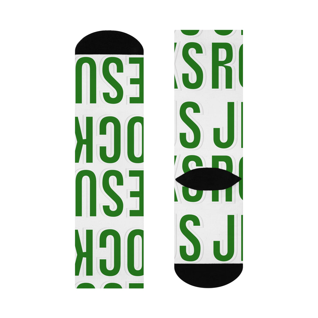 Cushioned Crew Socks - Green Jesus Rocks.