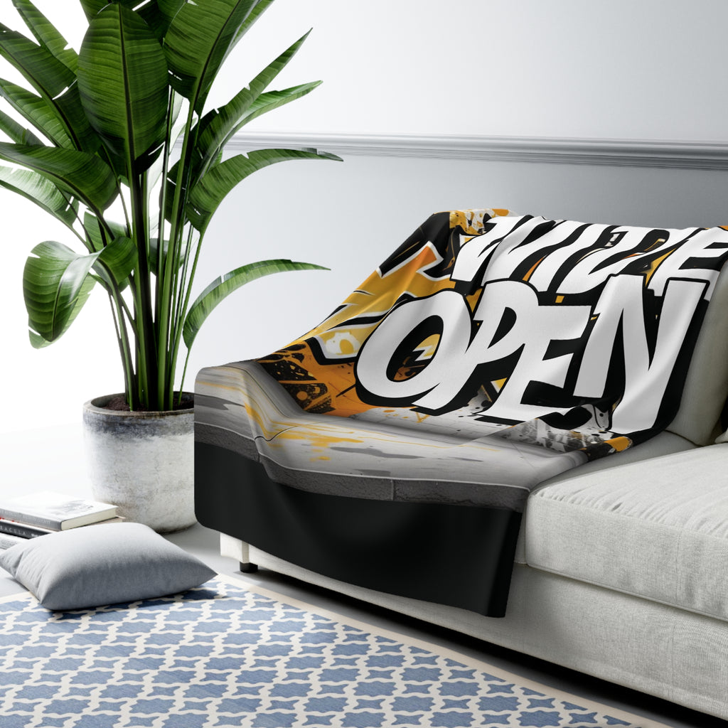 Cozy Sherpa Fleece Blanket - Wide Open - Great Gift