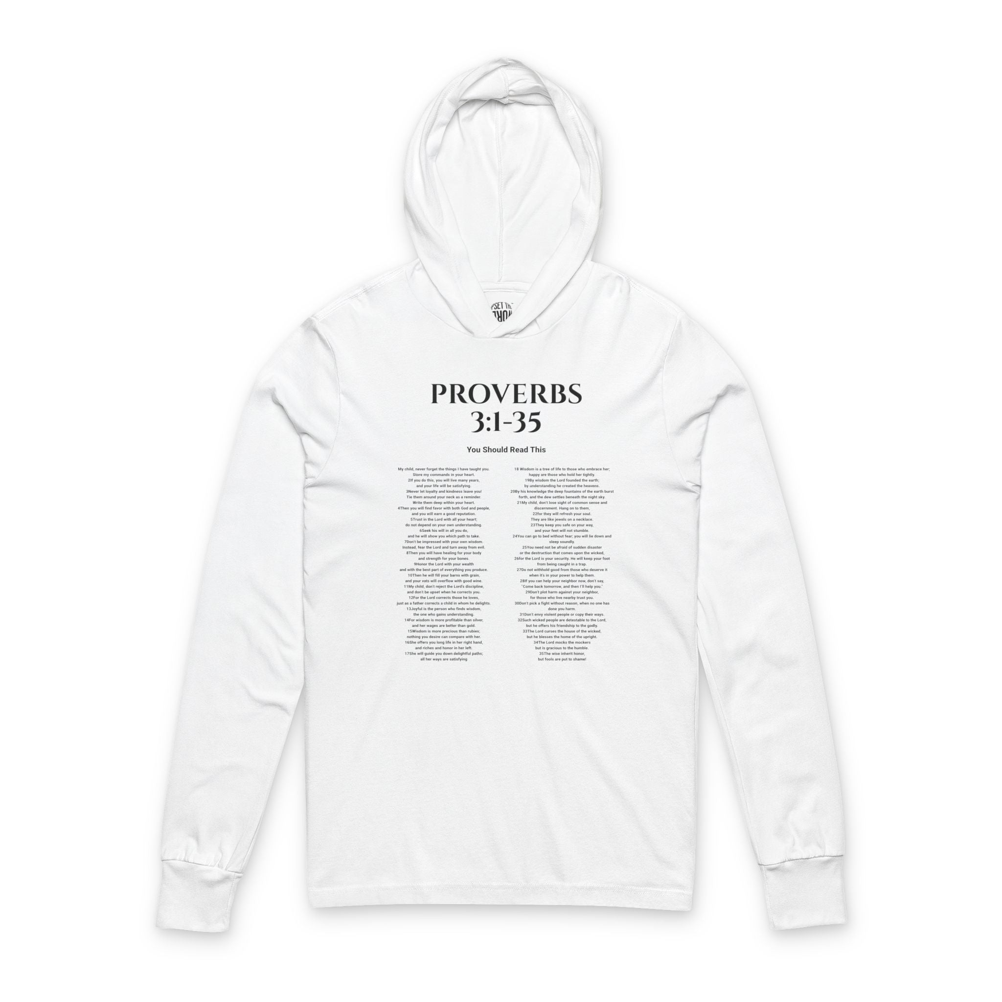 Proverbs Ch 3. Unisex Hooded Tee, Cozy Bible Verse Top, Perfect for Everyday Wear, Inspirational Gift, Spiritual Style