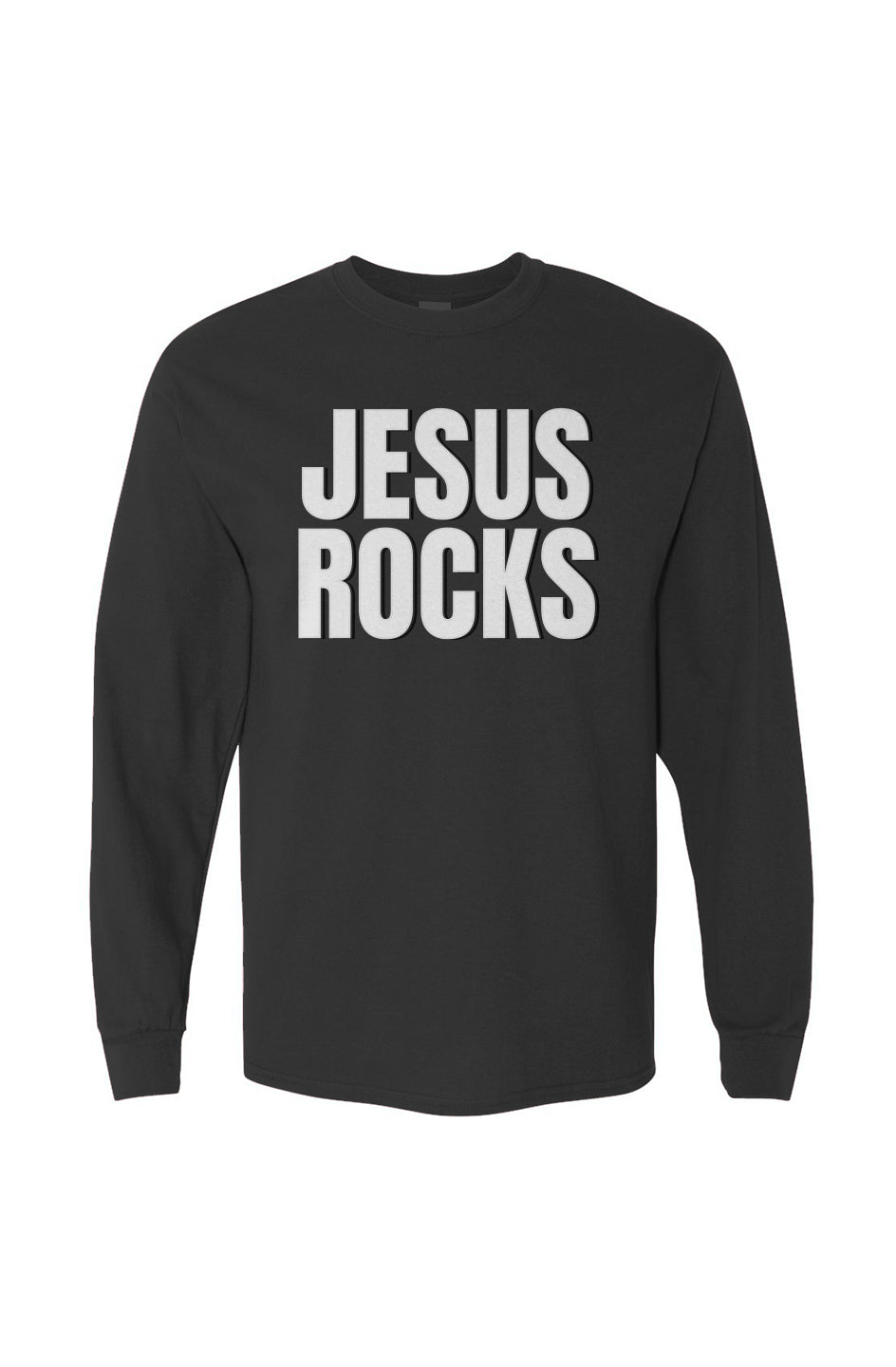 Heavy Cotton Long Sleeve Tee Black and White version 2