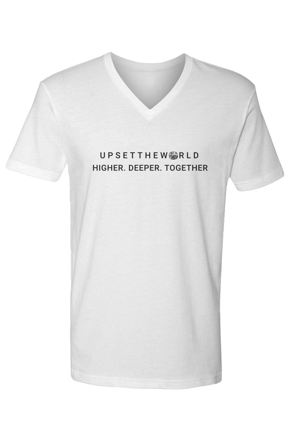 Men's Cotton Short Sleeve V-neck - Higher Deeper Together
