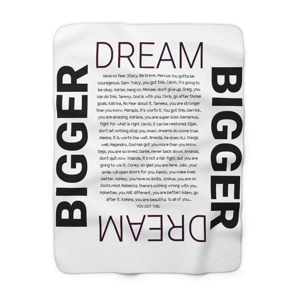 Dream Bigger Sherpa Fleece Blanket, Cozy Throw Blanket.
