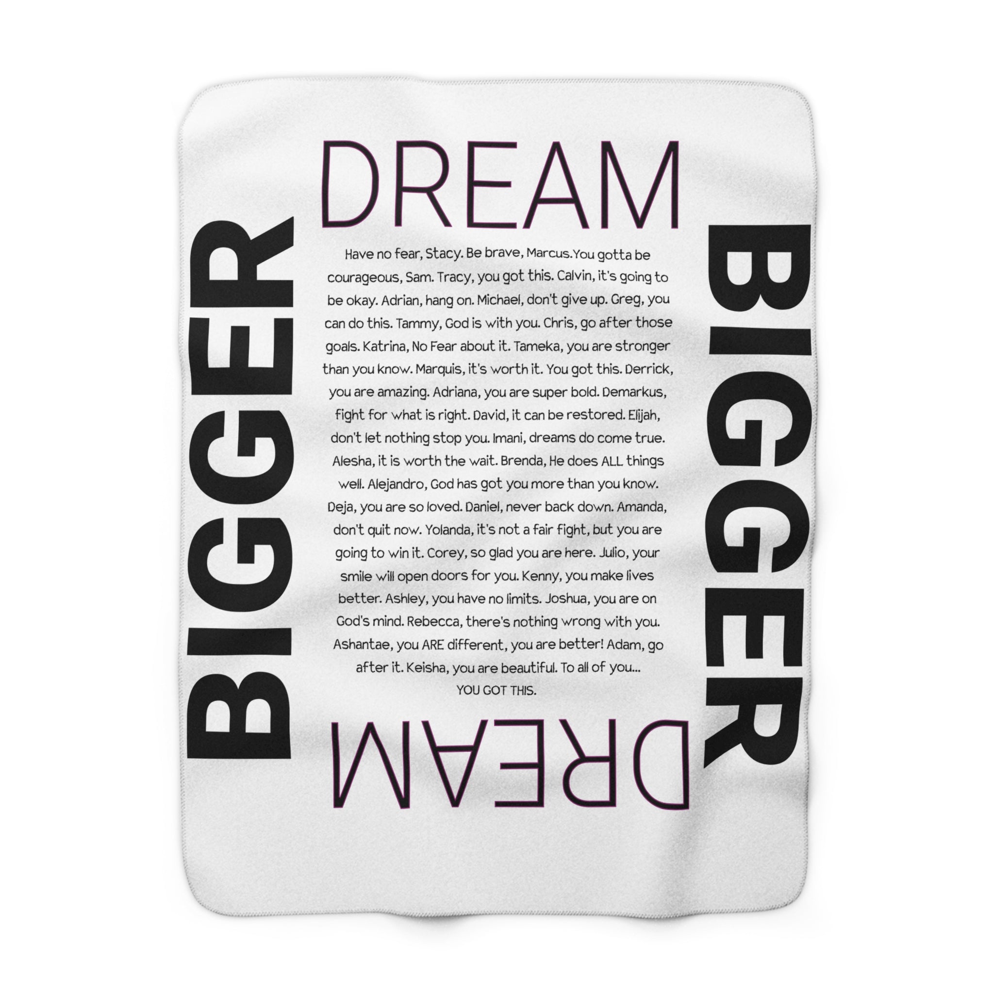 Dream Bigger Sherpa Fleece Blanket, Cozy Throw Blanket.