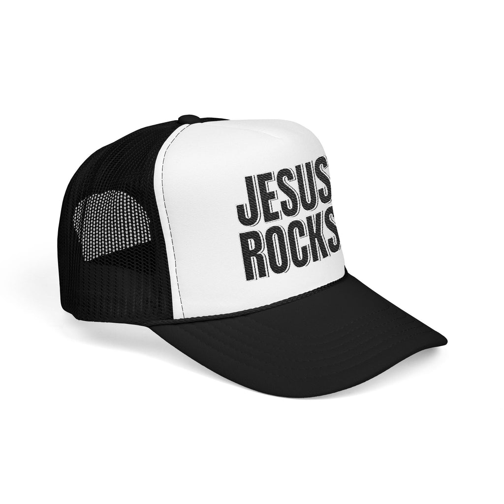 EMBRODERED Foam Trucker Hat - "Jesus Rocks"