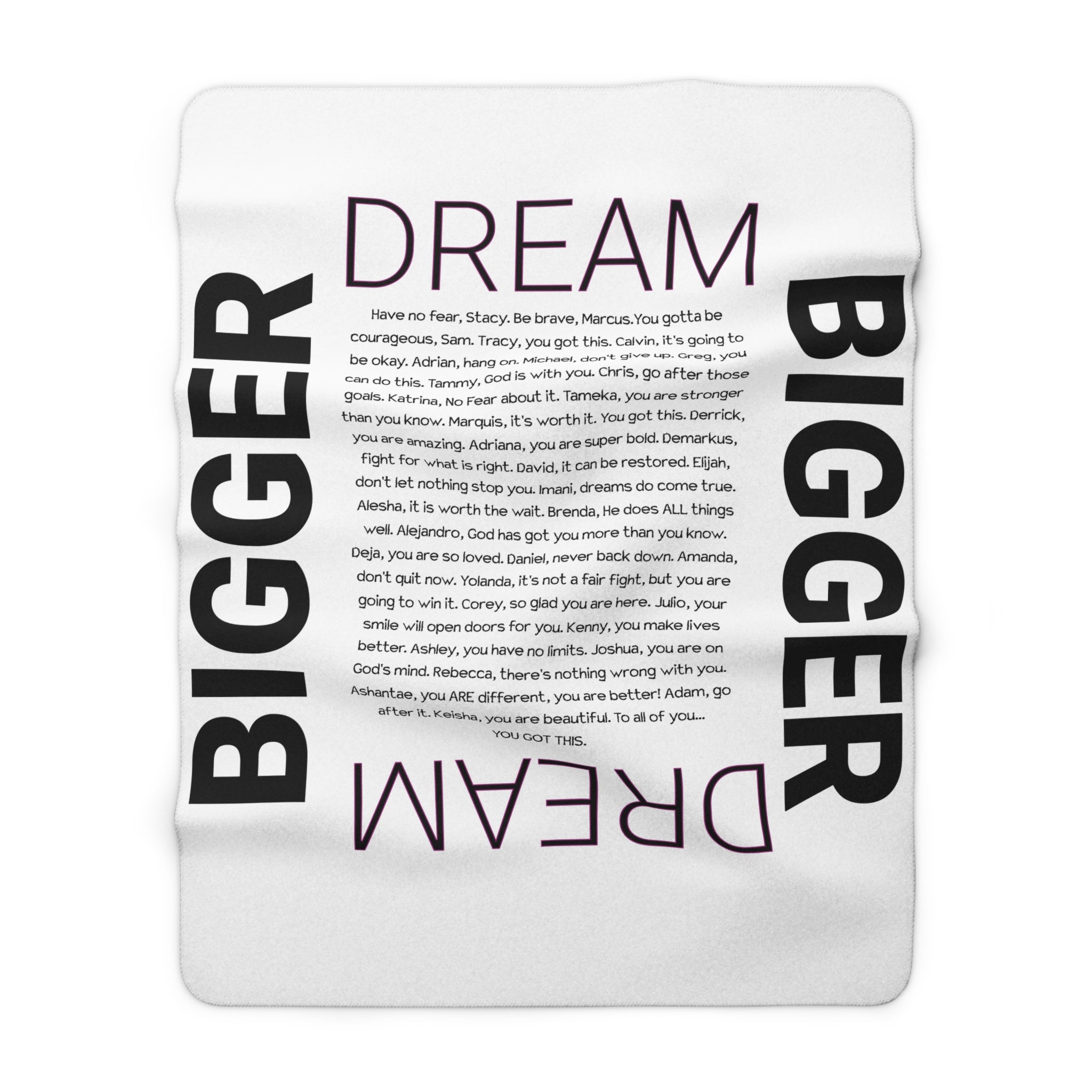 Dream Bigger Sherpa Fleece Blanket, Cozy Throw Blanket.