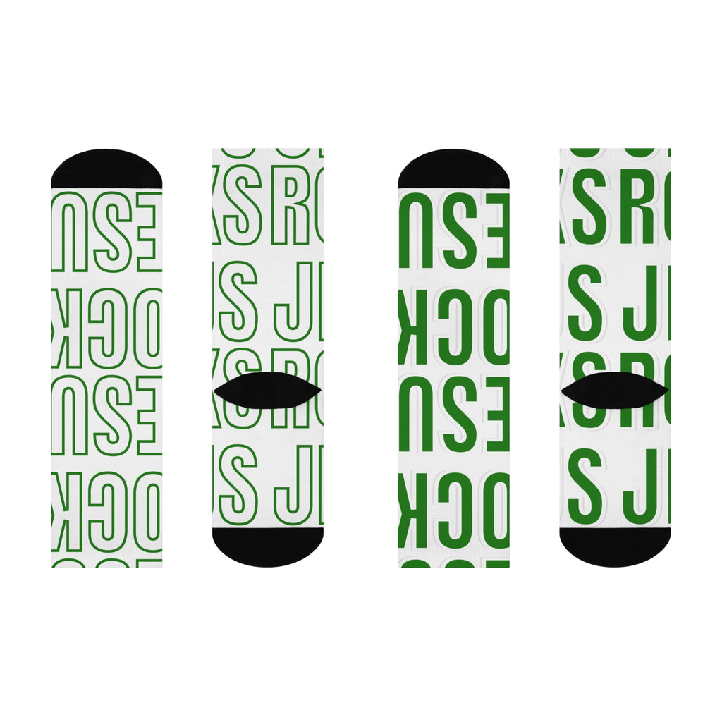 Cushioned Crew Socks - Green Jesus Rocks.